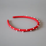 Tight Suede Headband Red