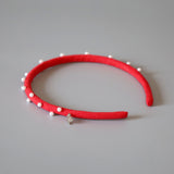 Tight Suede Headband Red
