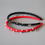 Tight Suede Headband Red