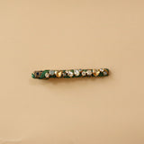 Straight Hair Clip Green Gold