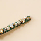 Straight Hair Clip Green Gold