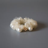 White Tulle Pearl Hair Pony