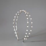 Silver Pearl Line Headband