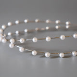 Silver Pearl Line Headband