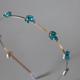 Silver Blue Bijou Studs Headband