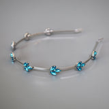 Silver Blue Bijou Studs Headband