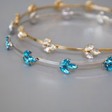Silver Blue Bijou Studs Headband