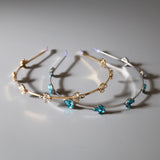 Silver Blue Bijou Studs Headband