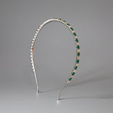 Silver Green Studs Headband