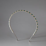 Silver Green Studs Headband
