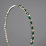 Silver Green Studs Headband