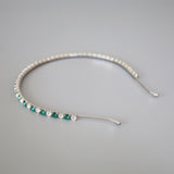 Silver Green Studs Headband