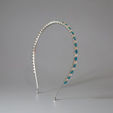Silver Blue Studs Headband