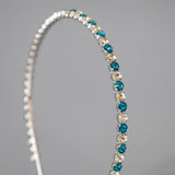 Silver Blue Studs Headband