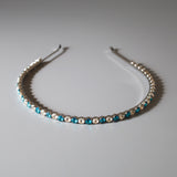 Silver Blue Studs Headband