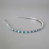 Silver Blue Studs Headband