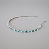 Silver Blue Studs Headband