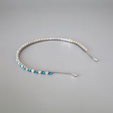 Silver Blue Studs Headband