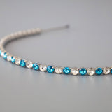 Silver Blue Studs Headband