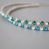 Silver Blue Studs Headband