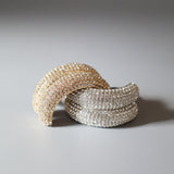 Double Silver Ring Studs Hair Pony