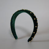 Green Velour Studs OG Headband