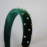 Green Velour Studs OG Headband
