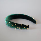 Green Velour Studs OG Headband
