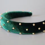 Green Velour Studs OG Headband