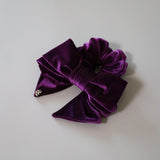 Big Ribbon Velour Purple Scrunchie