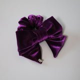Big Ribbon Velour Purple Scrunchie