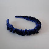 Navy Velour Gather Headband
