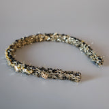 Black Tweed Gold Headband