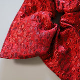 Red Jacquard Shuriken Scrunchie