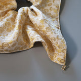 White Gold Jacquard Shuriken Scrunchie