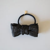 Black Ribbon Jacquard Hair Pony