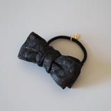 Black Ribbon Jacquard Hair Pony