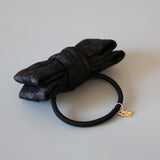 Black Ribbon Jacquard Hair Pony