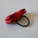 Red Ribbon Jacquard Hair Pony