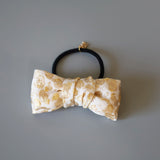 White Ribbon Jacquard Hair Pony