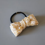 White Ribbon Jacquard Hair Pony