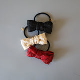 Red Ribbon Jacquard Hair Pony