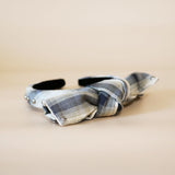 Slender Headband White Check Ribbon