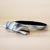 Slender Headband White Check Ribbon