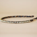 Narrow Headband Navy Gold