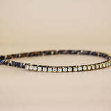 Narrow Headband Navy Gold