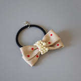 White Beige Dot Pearl Hair Pony