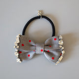 Grey Dot Silver Studs Hair Pony