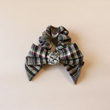 Mix Check Studs Scrunchie