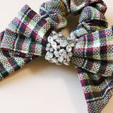 Mix Check Studs Scrunchie